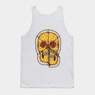 Pizza Food Skull Horror Tank Top